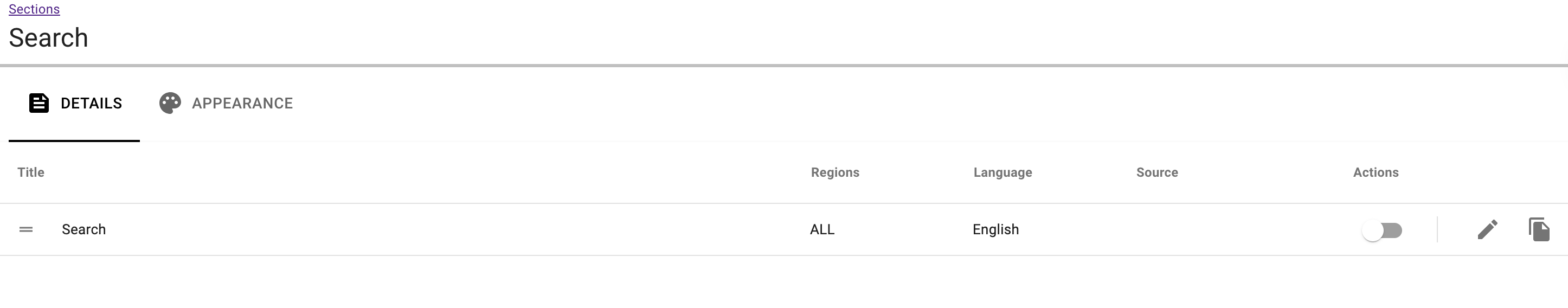 Search details toggle